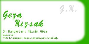geza mizsak business card