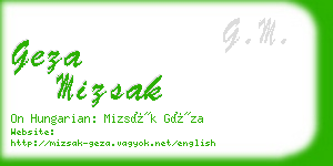 geza mizsak business card